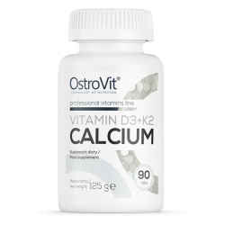 OstroVit VITAMIN D3 + K2 CALCIUM 90 tabs Vitaminas D3 su Kalciu Kaulams