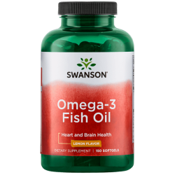 Swanson Omega-3 Fish Oil - Lemon Flavor 1 g, 150 Softgels