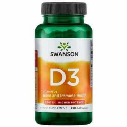 Swanson Vitamin D3 Bone and Immune Health 2000 IU 250 capsules