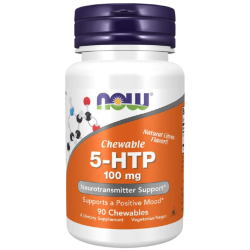 NOW 5-HTP - 100mg - 90 chewable lozenges | Kramtomos pastilės