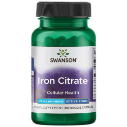 Swanson Iron Citrate 25mg 60caps