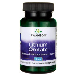 Swanson Lithium Orotate 5mg 60 vcaps