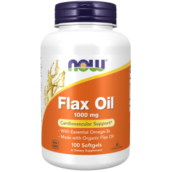 NOW Foods Flax Oil Organic 1000mg 100 softgels