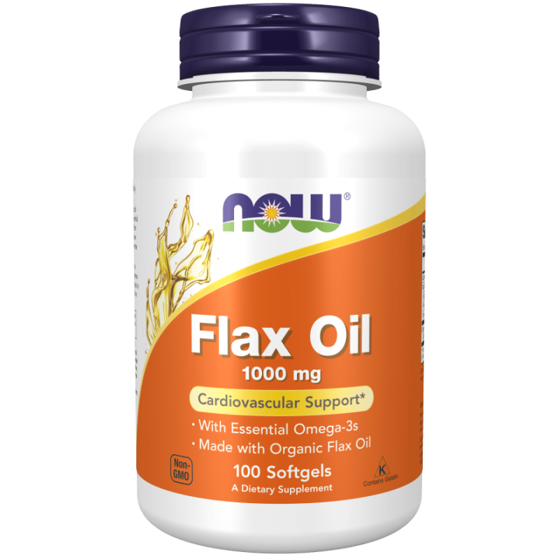 NOW Foods Flax Oil Organic 1000mg 100 softgels