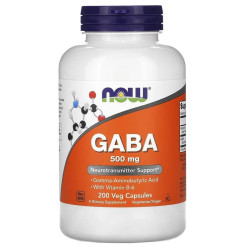 NOW Foods GABA with Vitamin B6 500mg 200 vcaps