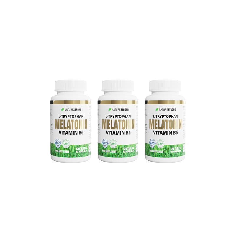 3x Naturestrong L-Tryptophan, Melatonin, Vitamin B6 Complex 120 tabs