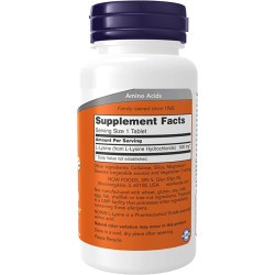 NOW Foods L-Lysine, 500 mg, 100 Tablets