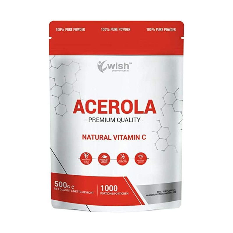 Wish Pharmaceutical Acerola - Natural Vitamin C - 500 g