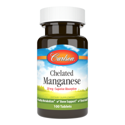 Carlson Labs Chelated Manganese 20 mg - 100 tablets