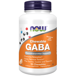 NOW Foods Gaba Chewable with Taurine, Inositol and L-Theanine - 90 chewables