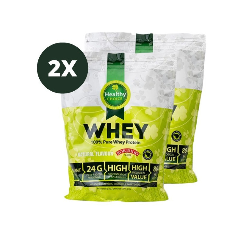 2x Healthy Choice 100% pure whey protein 2kg