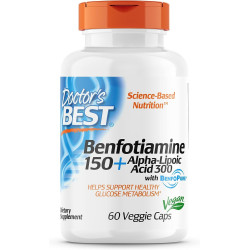 Doctor's Best Benfotiamine 150 + Alpha-Lipoic Acid 300, 60 Veggie Caps