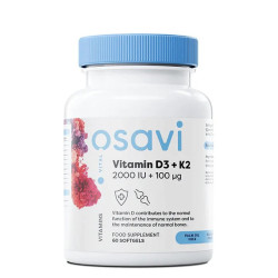 Osavi Vitamin D3 + K2, 2000 IU + 100 μg - 60 softgels