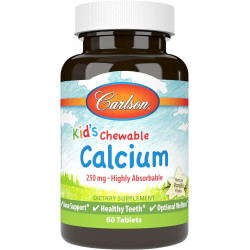 Carlson Labs Kid's Chewable Calcium, 250mg Natural Vanilla - 60 tablets