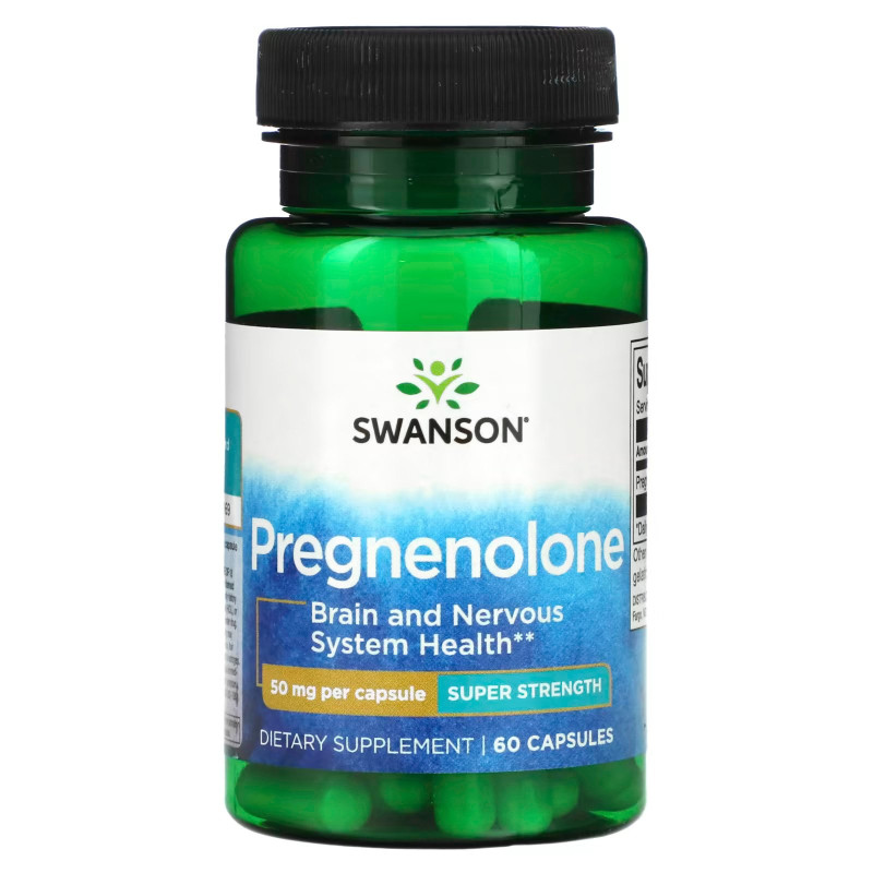 Swanson Pregnenolone Super Strength, 50 mg, 60 Capsules