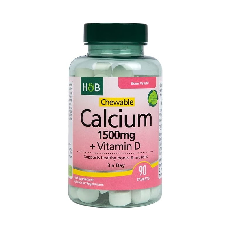 Holland & Barrett Chewable Calcium + Vitamin D 90 Tablets