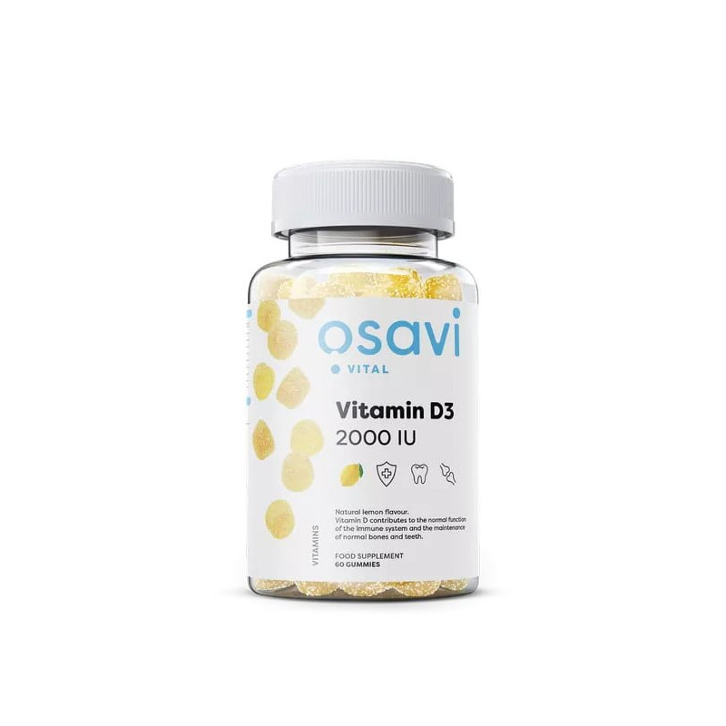 Osavi Vitamin D3 2000 IU - 60 gummies lemon flavour