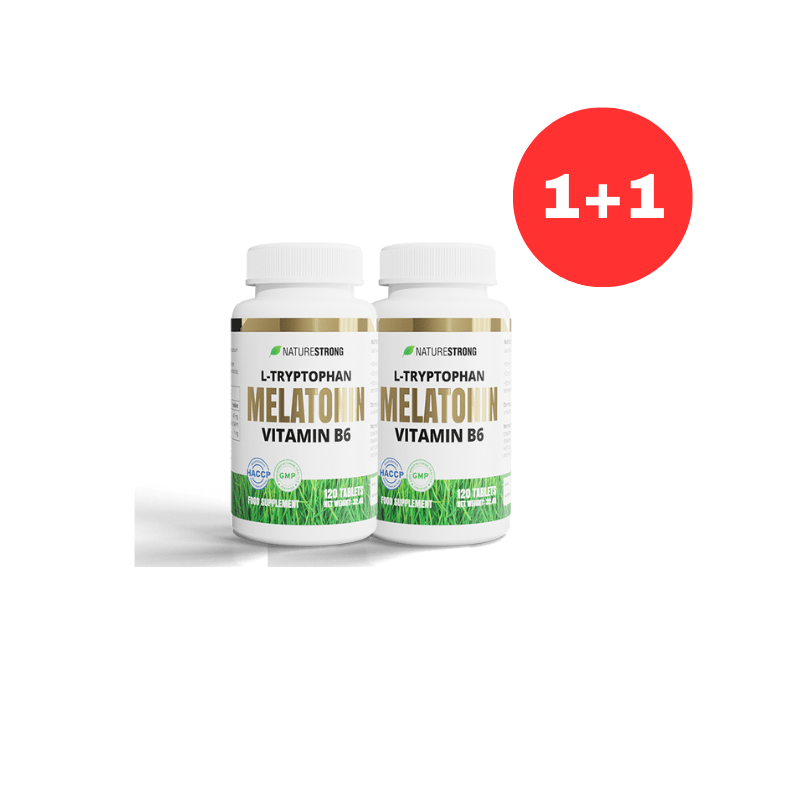 1+1 Naturestrong L-Tryptophan, Melatonin, Vitamin B6 Complex 120 tabs