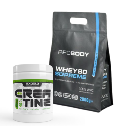 Probody Whey 80 Supreme Protein 2 kg + RX Gold Micronized Creatine Monohydrate – 400g pure