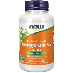 NowFoods Ginkgo Biloba Double Strength 120 mg 100 Veg Capsules