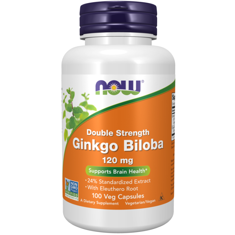 NowFoods Ginkgo Biloba Double Strength 120 mg 100 Veg Capsules