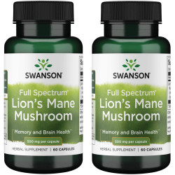 2x Swanson Lion's Mane Mushroom 500mg 60 caps akcija