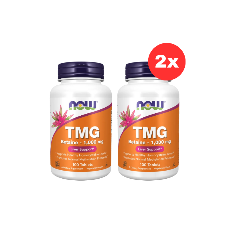 2x NOW Foods TMG (Trimethylglycine), 1000mg - 100 tabs