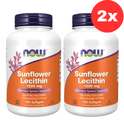 2x NOW Foods Sunflower Lecithin 1200mg 100 softgels akcija