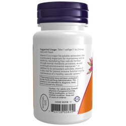 Now Foods Vitamin E-200 d-alpha Tocopheryl 100 softgels