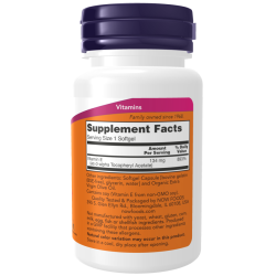 Now Foods Vitamin E-200 d-alpha Tocopheryl 100 softgels