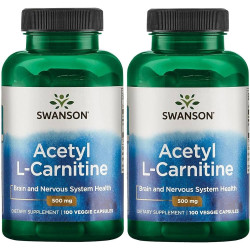 2x Swanson Acetyl L-Carnitine 500 mg 100 caps