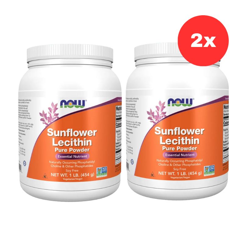 2x NOW Foods Sunflower Lecithin Pure Powder 454g