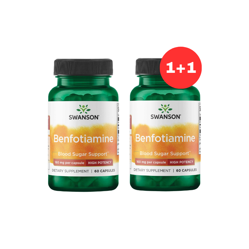 1+1 Swanson High Potency Benfotiamine, 160mg - 60 caps