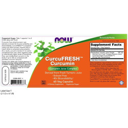 NOW Foods CurcuFRESH Curcumin, Capsules - 60 vcaps | Kurkuminas