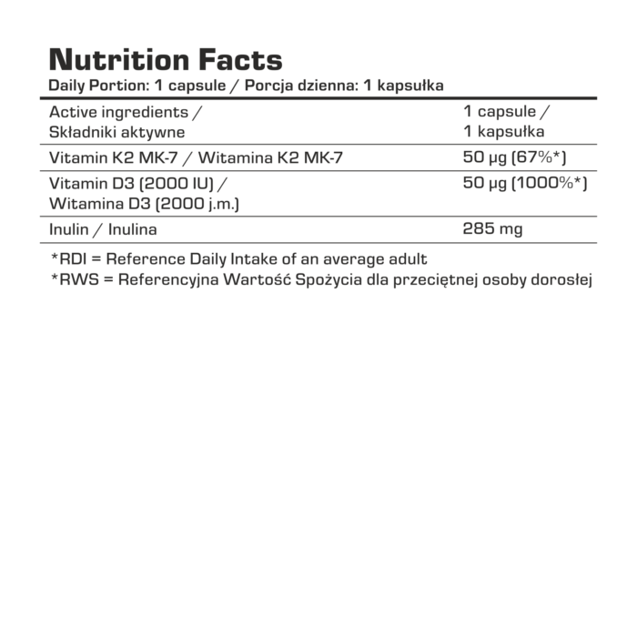 7 Nutrition Vitaminas D3 + K2 Mk7 120 vege caps - Image 4