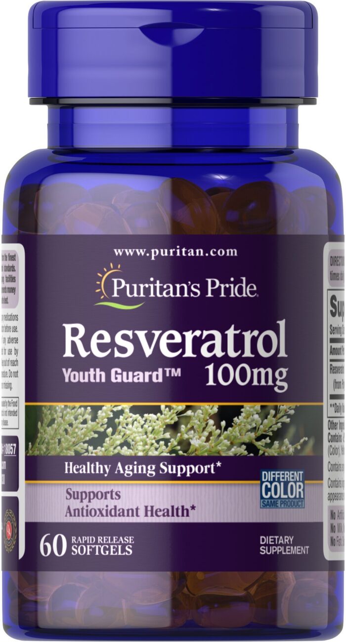 Puritan's Pride Resveratrol 100 mg 60 rapid release softgels