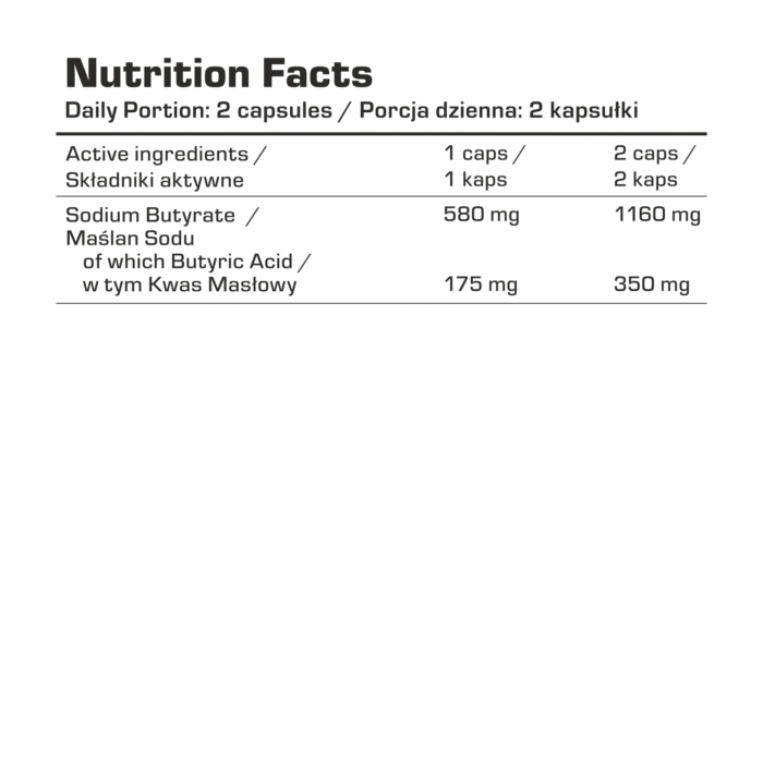 7Nutrition Sodium Butyrate 580 mg - 100 vcaps - Image 4