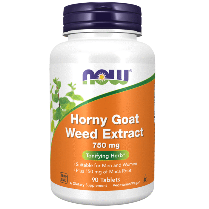 NOW Foods Horny Goat Weed Extract, 750mg - 90 tablets